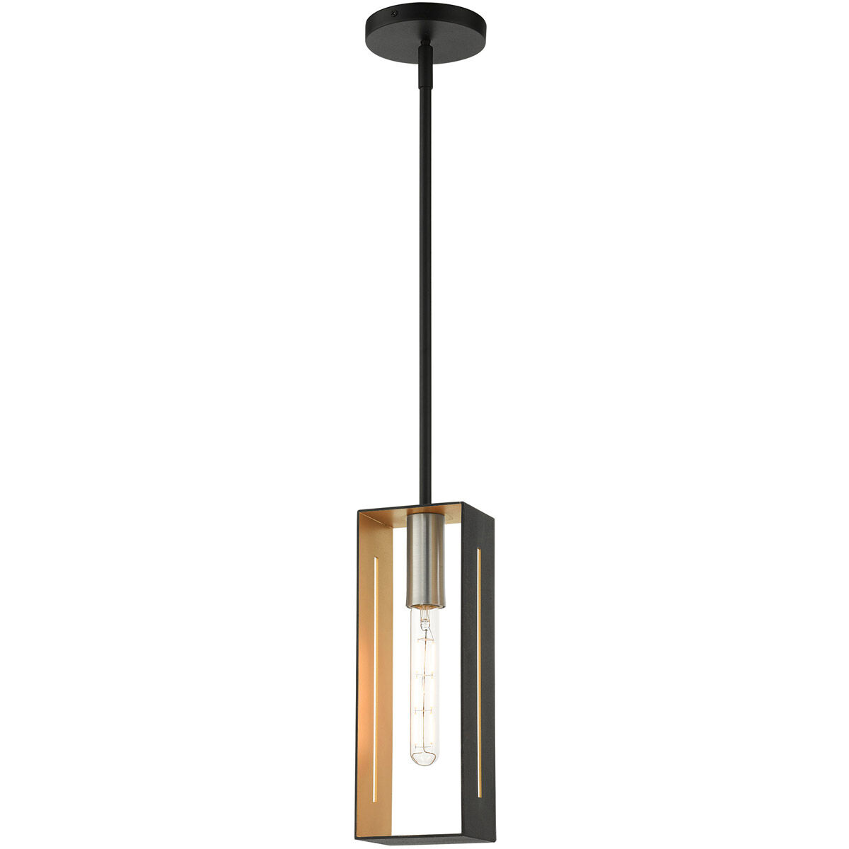 Soma 1 Light 5.13 inch Textured Black with Brushed Nickel Accents Pendant Ceiling Light