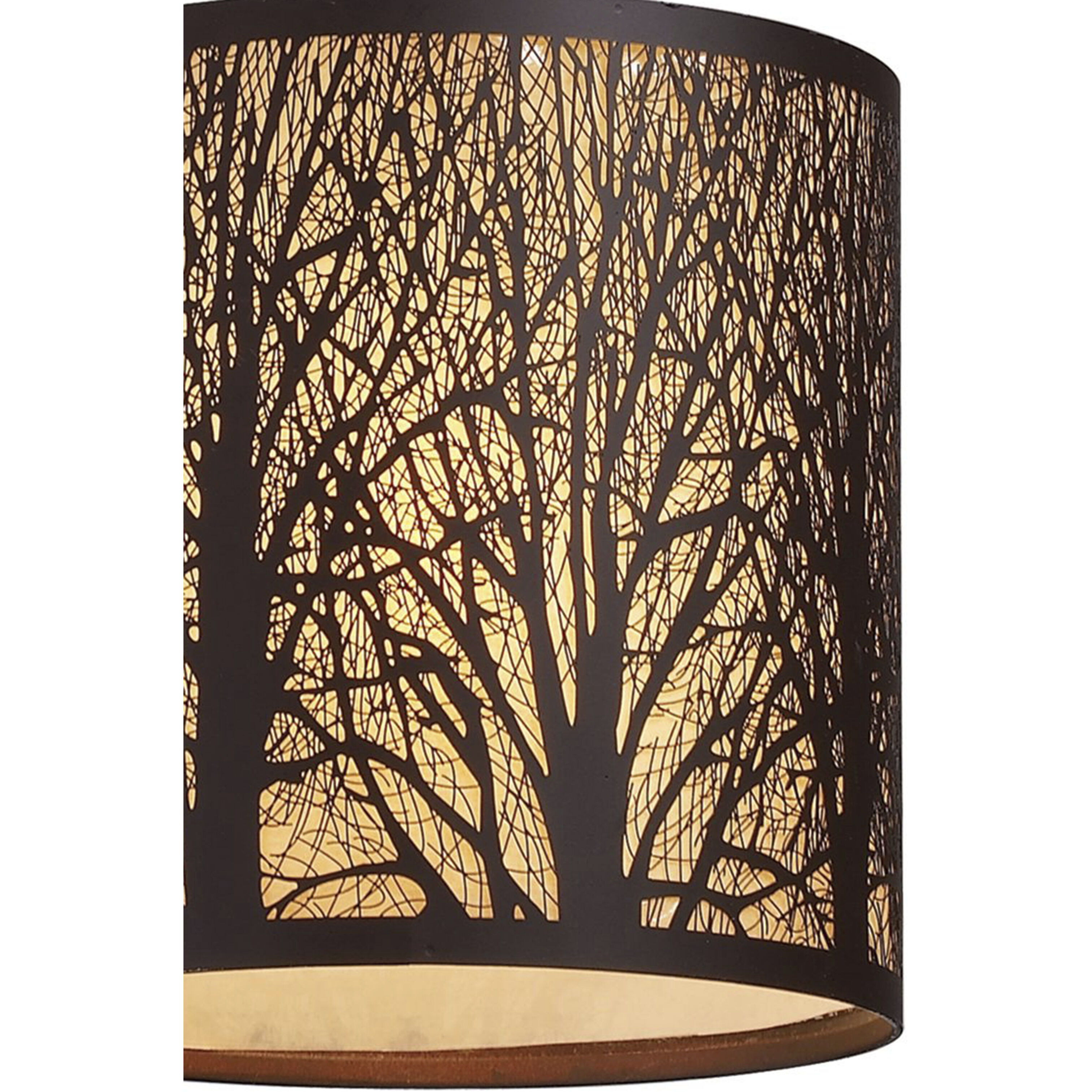 Woodland Sunrise 1 Light 8 inch Aged Bronze Mini Pendant Ceiling Light