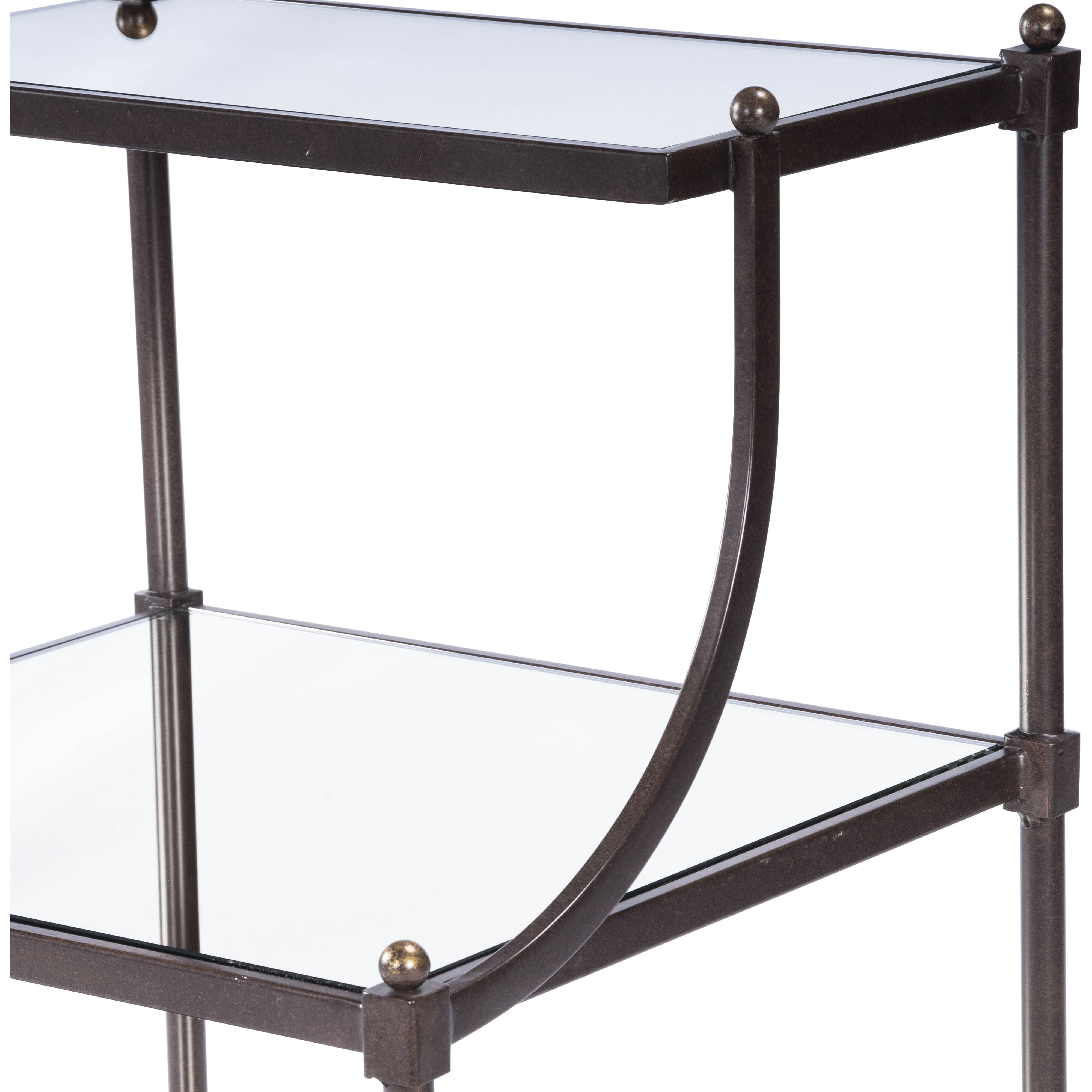 Peninsula Mirrored 30 X 20 inch Metalworks Accent Table