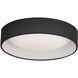 Modern LED 15 inch Satin Chrome Flush Mount Ceiling Light in Black