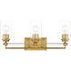 Binsly 3 Light 24 inch Aged Brass Bath Vanity Wall Light