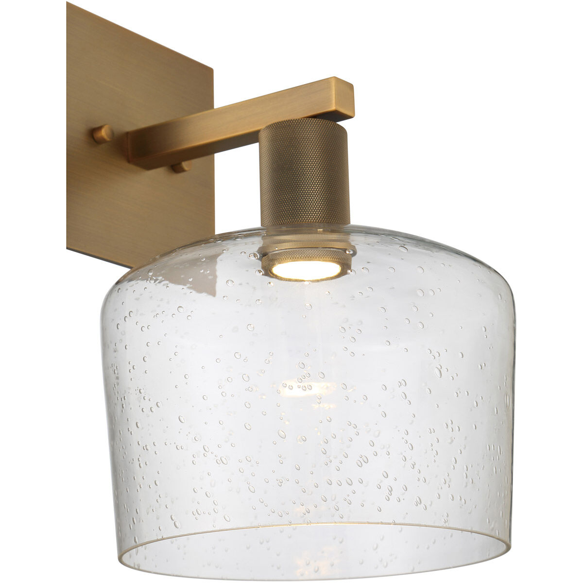 Port Nine LED 9 inch Antique Brushed Brass Wall Sconce Wall Light in Seeded