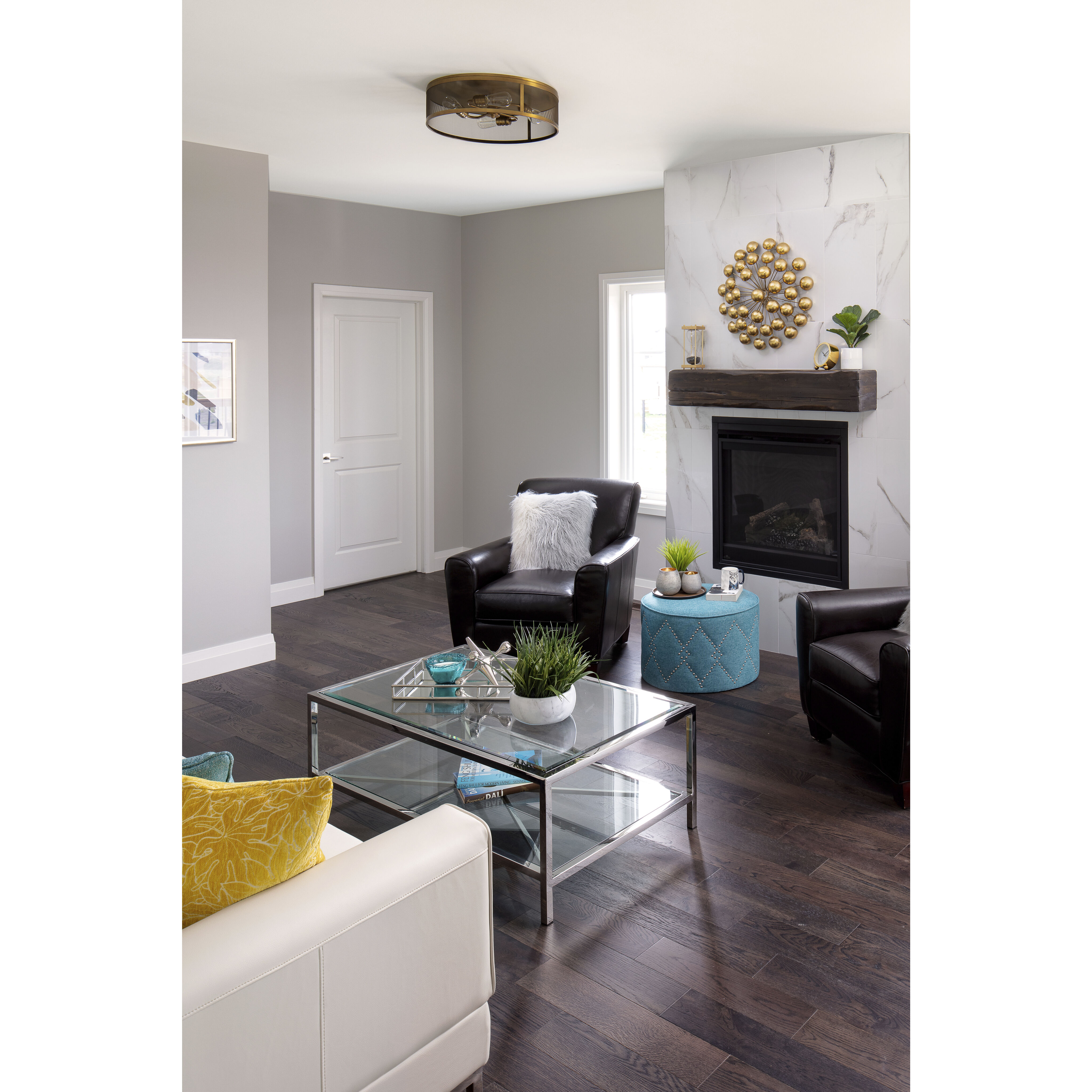 Meshsmith 4 Light 21.13 inch Natural Brass Flush Mount Ceiling Light in Natural Brass Steel