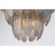 Marclaire 11 Light 26.5 inch Legacy Brass Pendant Ceiling Light in Grey Textured Handmade Glass