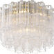 Addis 7 Light 22.25 inch Aged Brass Flush Ceiling Light in Tronchi Glass Clear
