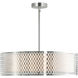 Mikayla 5 Light 22 inch Satin Nickel Drum Shade Chandelier Ceiling Light