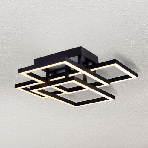 Radium 28 inch Black Semi-Flush Ceiling Light