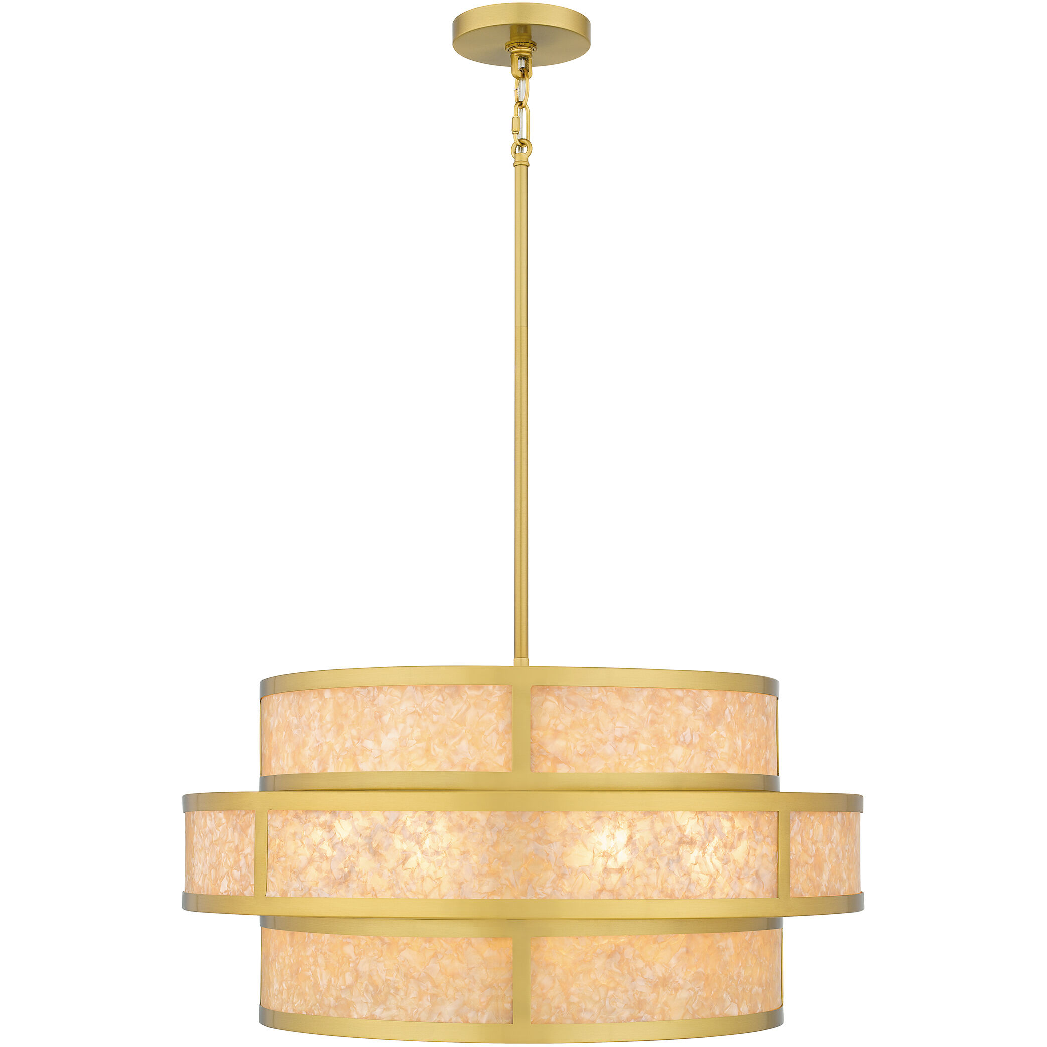 Stoneland 6 Light 24 inch Brushed Gold Pendant Ceiling Light