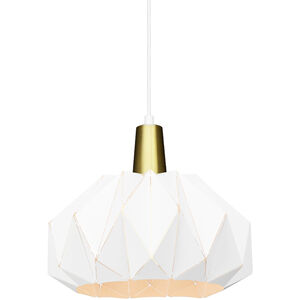 The Origami 1 Light 15 inch White Pendant Ceiling Light