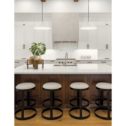 Radiance Collection LED 11.75 inch Gloss White and Gloss White with Antique Brass Pendant Ceiling Light