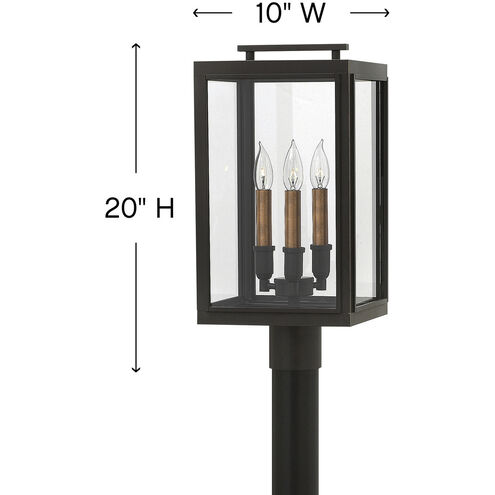Sutcliffe LED 20 inch Oil Rubbed Bronze with Antique Copper Outdoor Post Mount Lantern