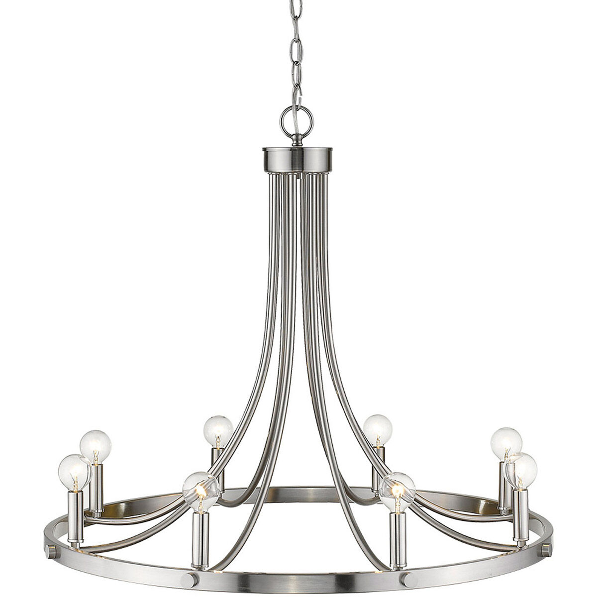 Sawyer 8 Light 30 inch Satin Nickel Chandelier Ceiling Light