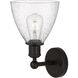 Edison Bristol Glass 1 Light 8 inch Oil Rubbed Bronze Sconce Wall Light in Seedy Glass