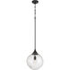 Reflection 1 Light 12 inch Flat Black Pendant Ceiling Light