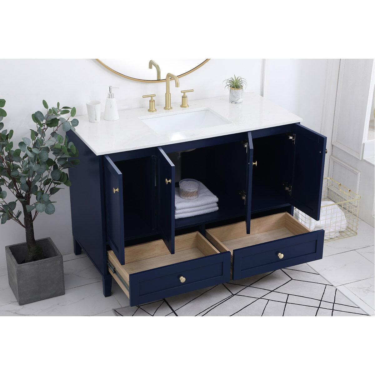 Sommerville 48 X 22 X 34 inch Blue Vanity Sink Set