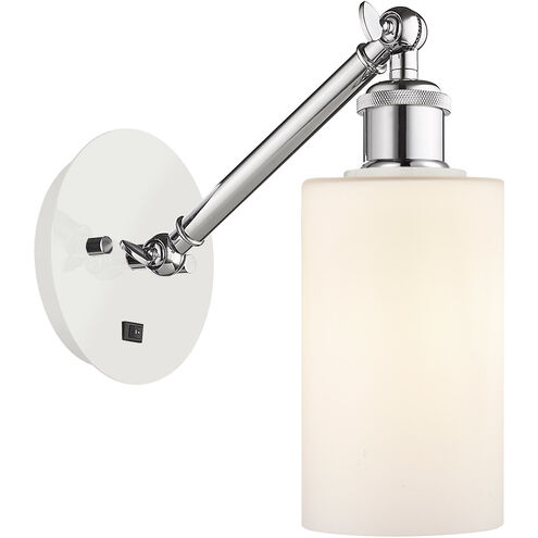 Ballston Clymer LED 5.3 inch White and Polished Chrome Sconce Wall Light in Matte White Glass