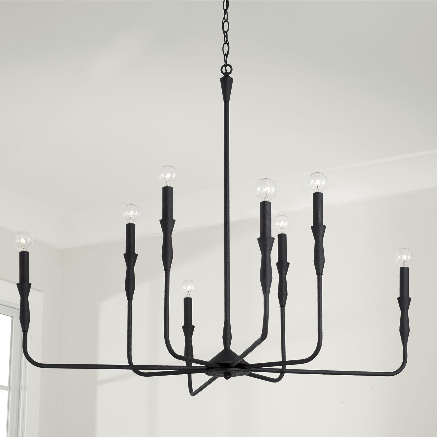 Paloma 8 Light 41 inch Textured Black Chandelier Ceiling Light