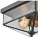 Lankford 2 Light 10 inch Oil Rubbed Bronze with Clear Outdoor Flush Mount