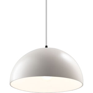 Radiance LED 12.5 inch Matte White Pendant Ceiling Light in White Cord, Matte Black