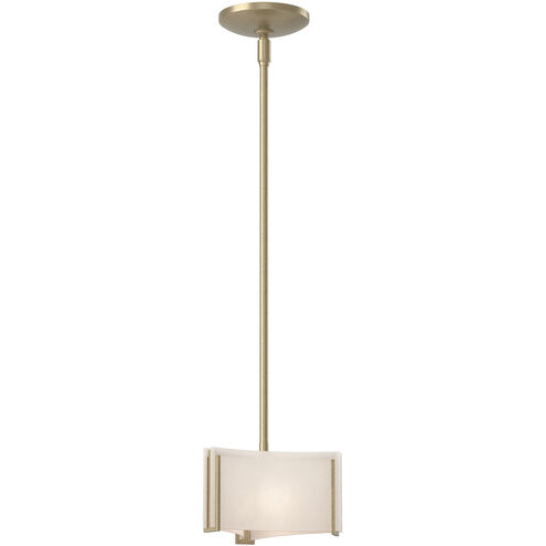 Exos Delta 1 Light 8 inch Soft Gold Mini Pendant Ceiling Light in White Art