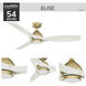 Elise 54 inch Alturas Gold with Fresh White Blades Outdoor Ceiling Fan