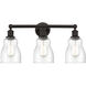 Edison Ellery 3 Light 23 inch Oil Rubbed Bronze Bath Vanity Light Wall Light in Seedy Glass