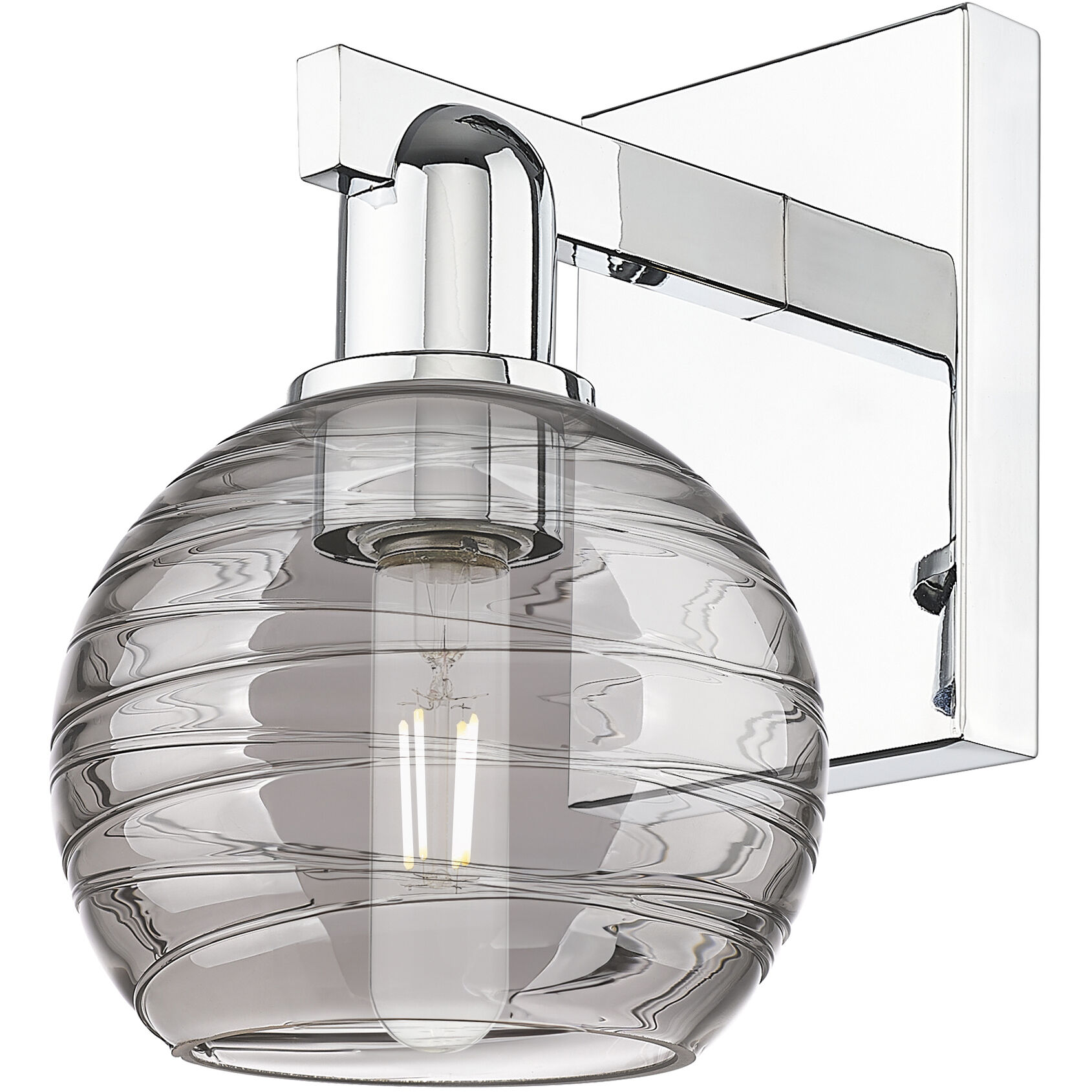 Athens Deco Swirl Sconce Wall Light in Polished Chrome