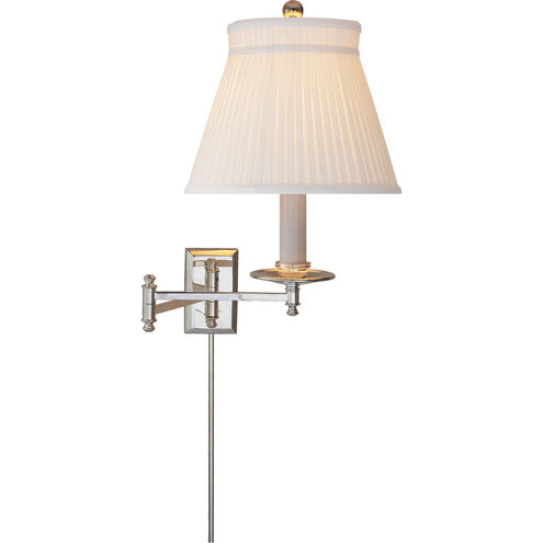Chapman & Myers Dorchester3 22 inch 100.00 watt Polished Nickel Swing Arm Wall Light in Silk