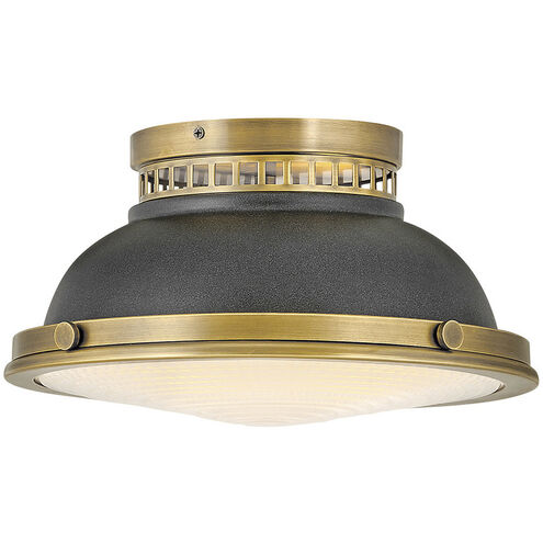 Emery 2 Light 12.75 inch Heritage Brass with Aged Zinc Indoor Flush Mount Ceiling Light in Heritage Brass/Aged Zinc