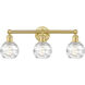 Athens Deco Swirl 3 Light 24 inch Satin Gold Bath Vanity Light Wall Light in Clear Deco Swirl