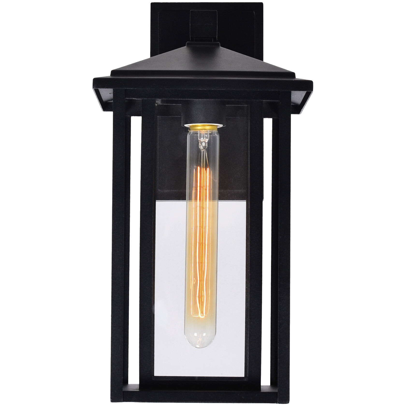 Crawford 1 Light 14.7 inch Black Outdoor Wall Light