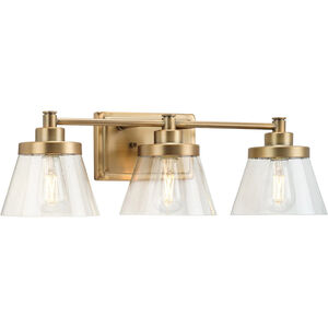 Hinton 3 Light 25 inch Vintage Brass Bath Vanity Wall Light