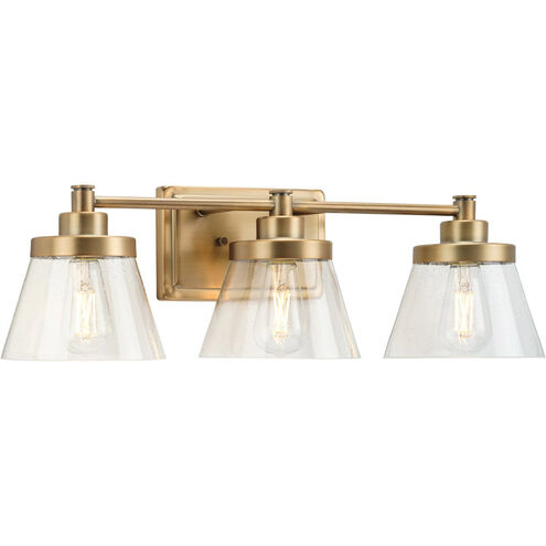 Hinton 3 Light 25 inch Vintage Brass Bath Vanity Wall Light