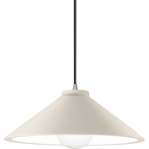Radiance Collection 1 Light 11.75 inch Matte White with Brushed Nickel Pendant Ceiling Light