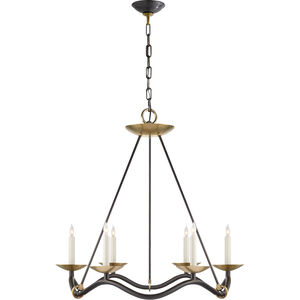 Barry Goralnick Choros 6 Light 28 inch Aged Iron Chandelier Ceiling Light