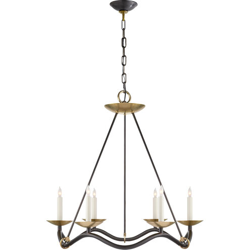 Barry Goralnick Choros 6 Light 28 inch Aged Iron Chandelier Ceiling Light