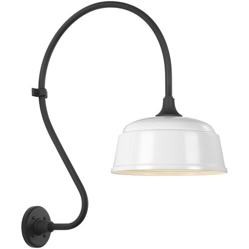 Thomas O'Brien Academy Barn Light LED 27 inch Matte Black Larrabee Barn Light in 12.5" White Rockhouse Shade