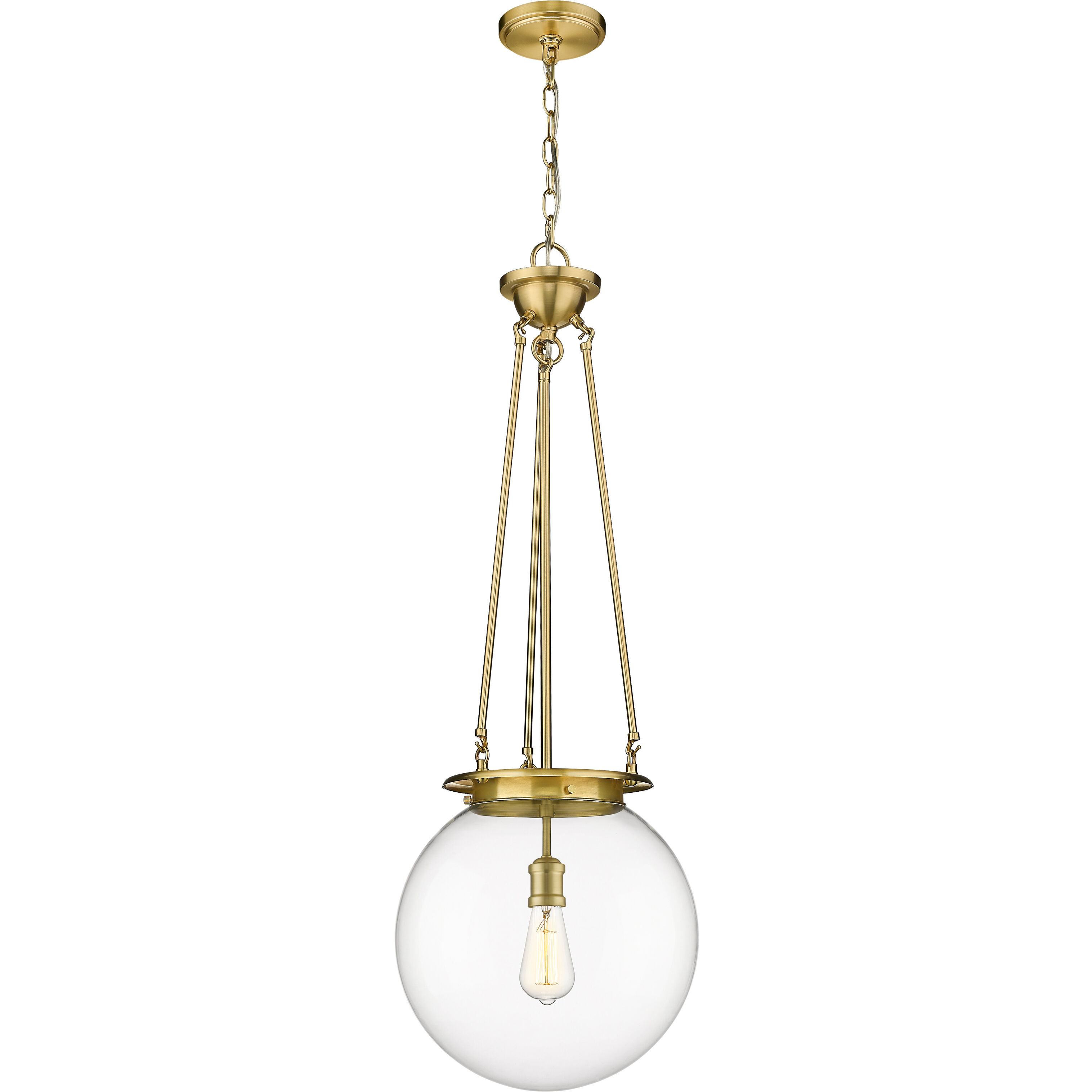 Beacon 1 Light 14 inch Satin Gold Pendant Ceiling Light