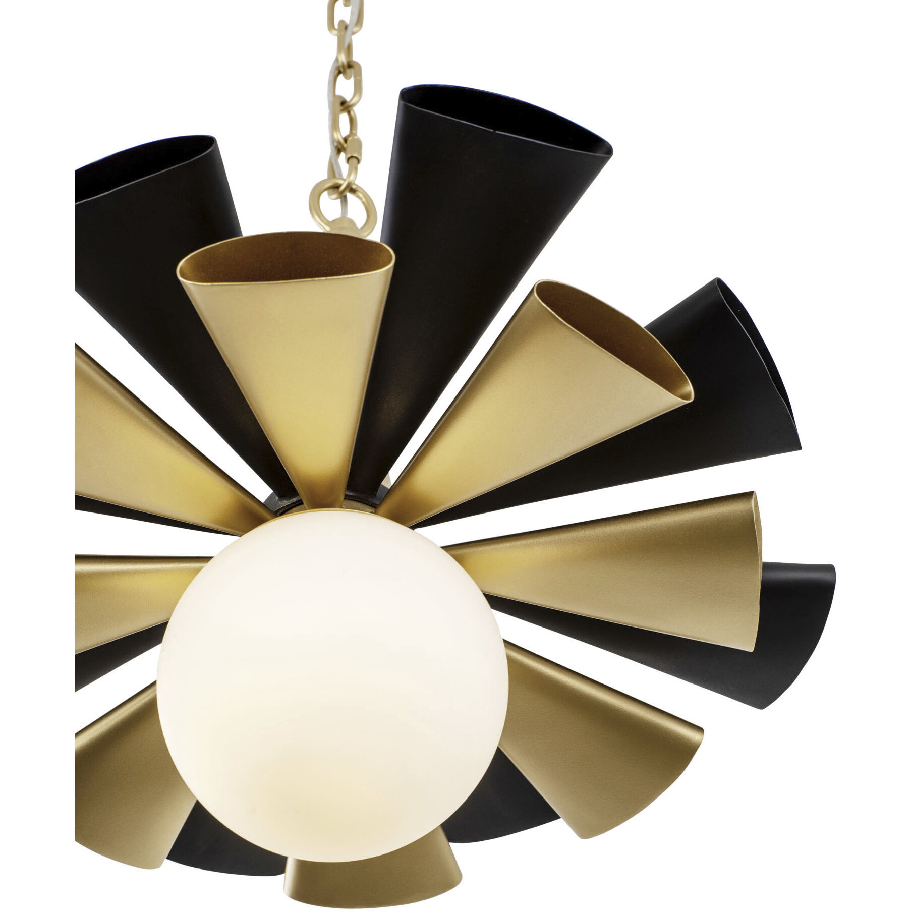 Daphne 1 Light 18.5 inch Matte Black with French Gold Pendant Ceiling Light