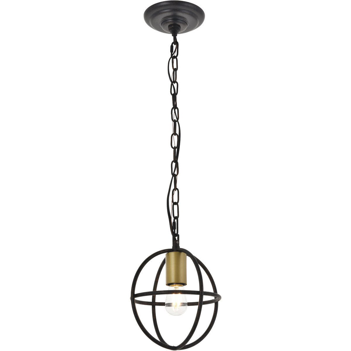 Octavia 1 Light 7.9 inch Brass and Dark Brown Pendant Ceiling Light