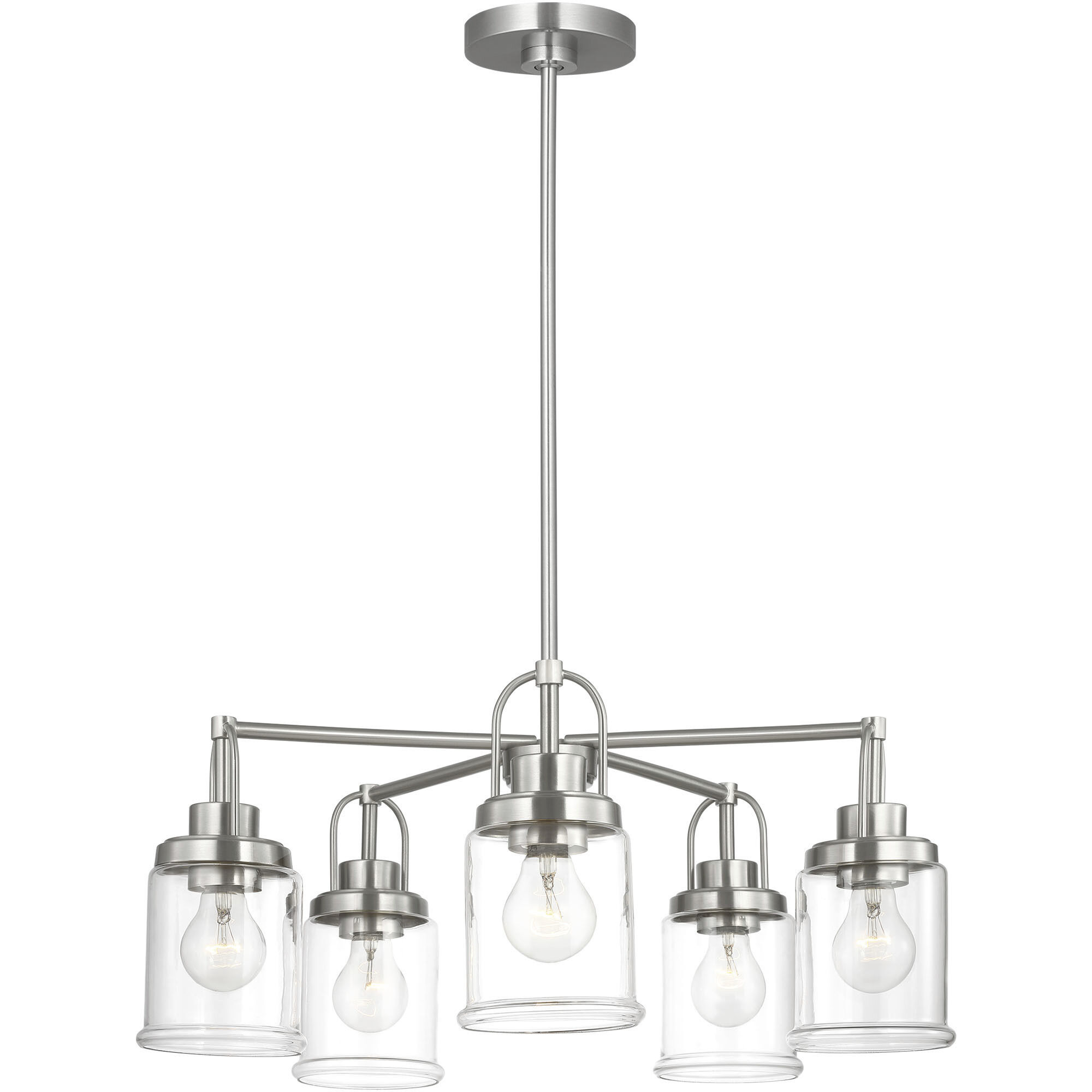 Anders 5 Light 24 inch Brushed Nickel Chandelier Ceiling Light