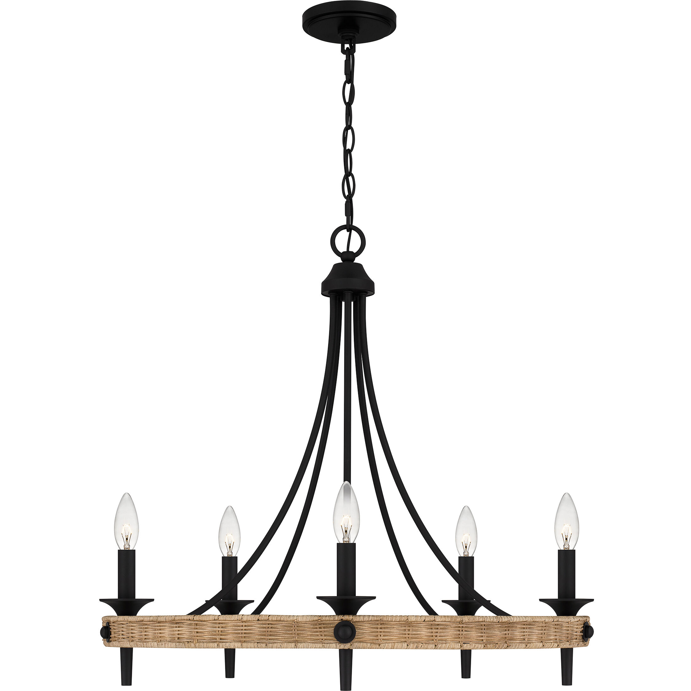 Catania 5 Light 26 inch Matte Black Chandelier Ceiling Light