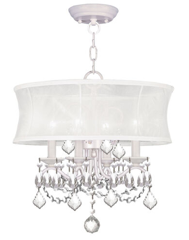 Newcastle 4 Light 16 inch White Convertible Mini Chandelier/Ceiling Mount Ceiling Light