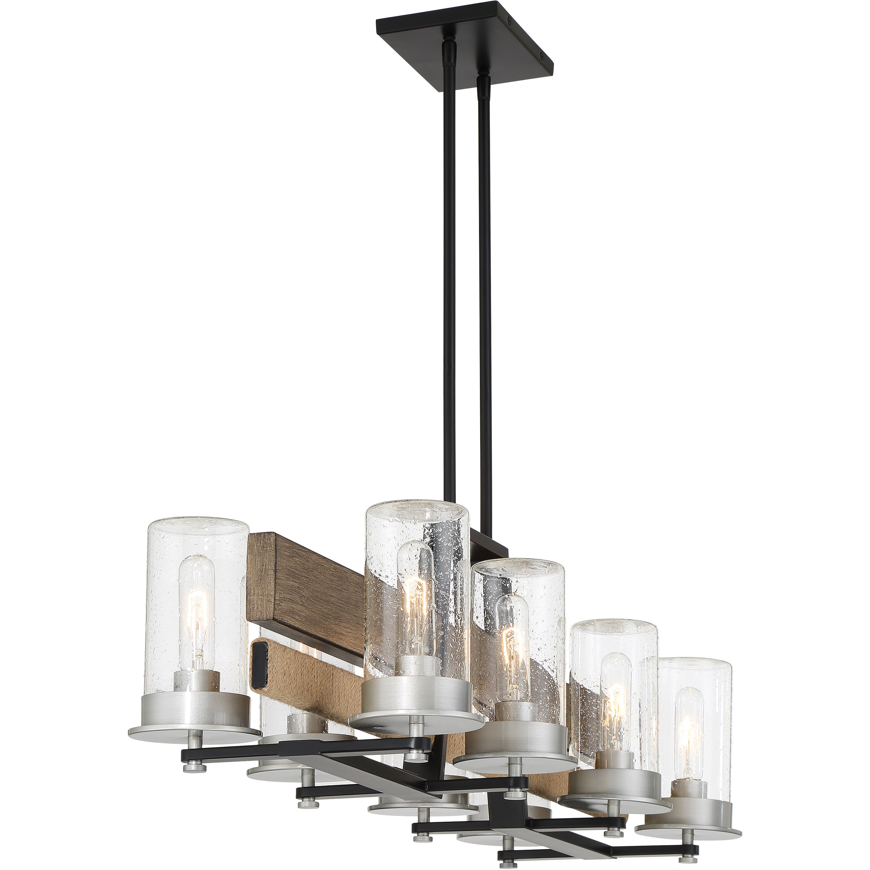 Silver Creek 8 Light 39 inch Stone Grey/Coal/Brushed Nickel Island Light Ceiling Light