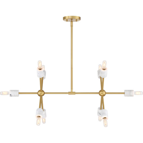 Star Dust 10 Light 34.75 inch Brushed Gold Island Pendant Ceiling Light