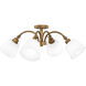 Iota 4 Light 22 inch Weathered Brass Semi-Flush Mount Ceiling Light