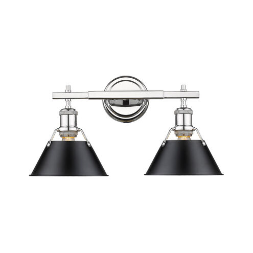 Orwell 2 Light 18 inch Chrome Bath Vanity Wall Light in Matte Black