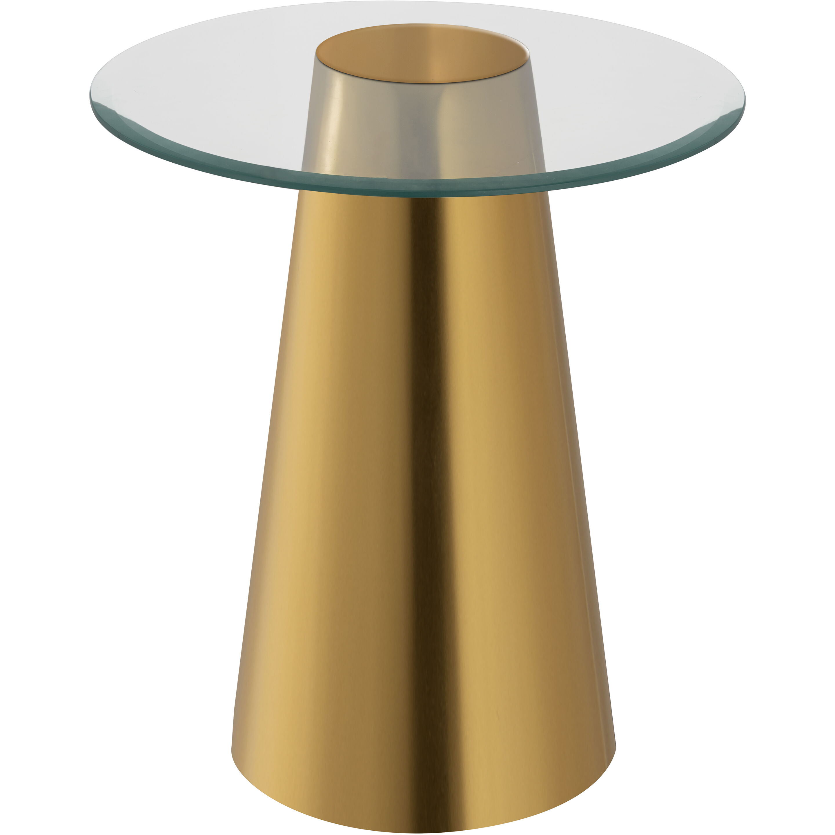 Cone 18 X 17 inch Brass with Clear Accent Table