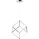 4 Square LED 20.5 inch Polished Chrome Single Pendant Ceiling Light