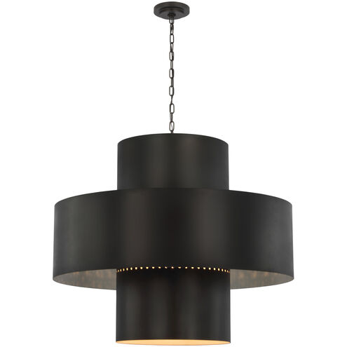 Julie Neill Chalmette LED 37.75 inch Aged Iron Layered Pendant Ceiling Light
